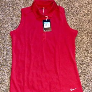 NWT red Nike sleeveless polo size M